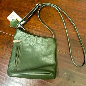 Green leather purse NWT